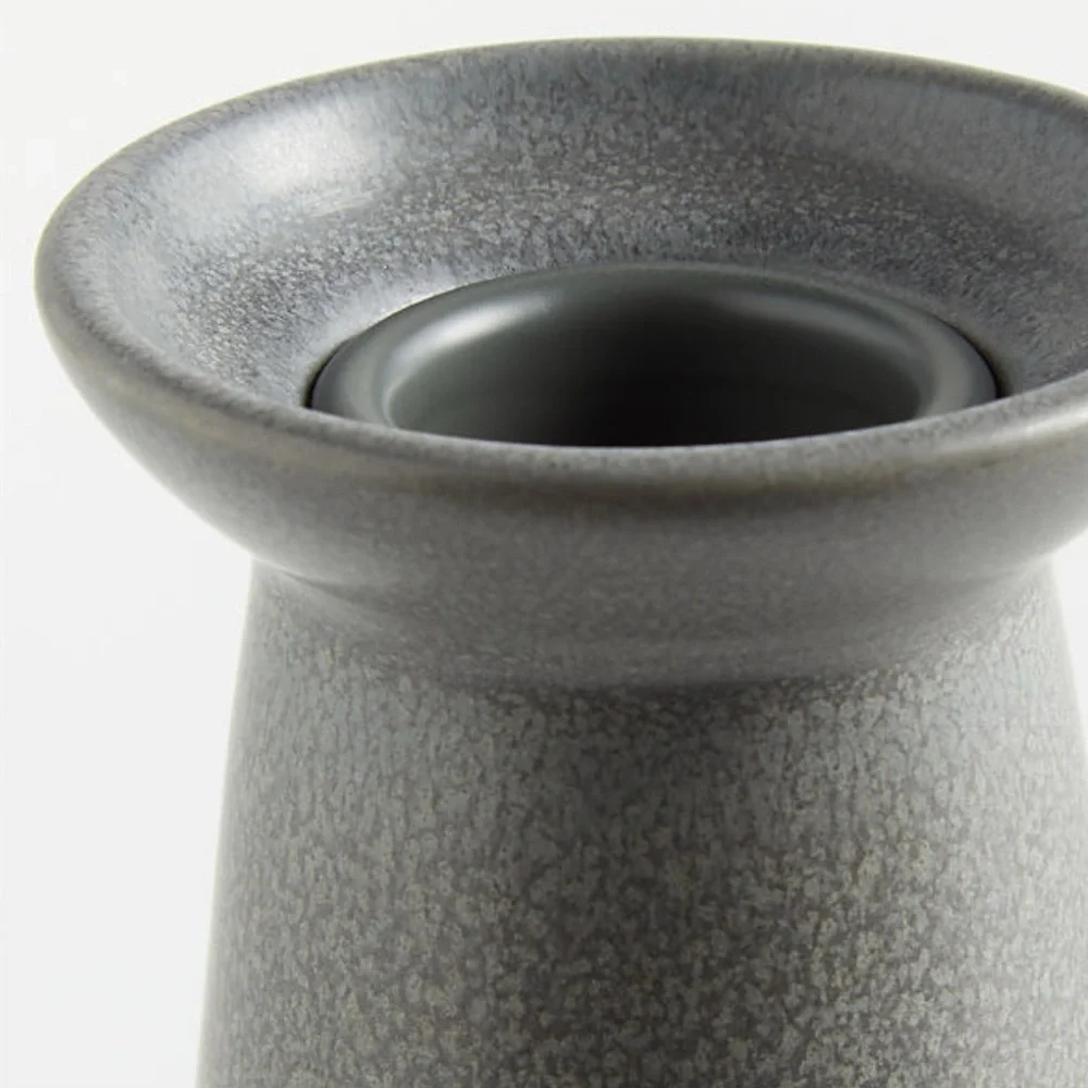 New! Crate&Barrel Elegant Gray Taper Candle Holders Set of 2